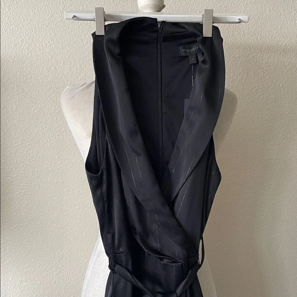 Donna Karan - V-neck Pinstripe Jumpsuit - Picture 5 of 9